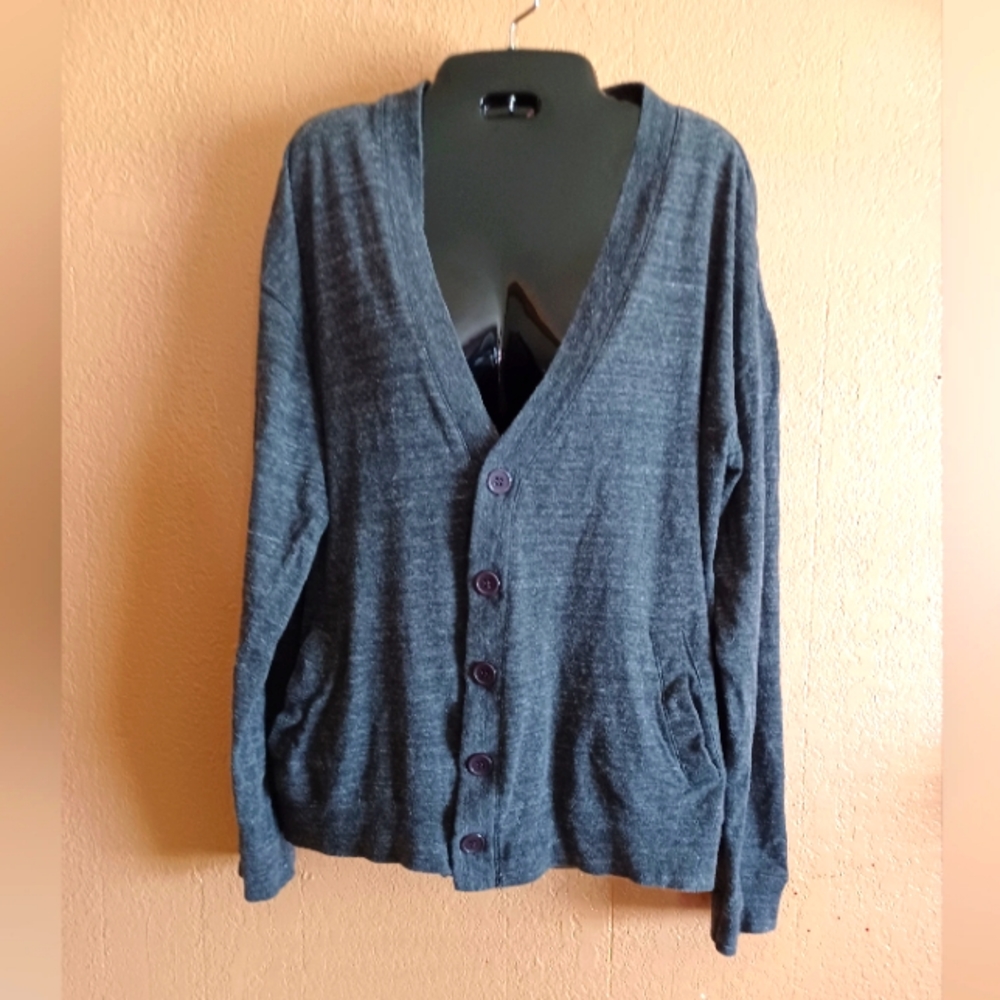BDG / by Urban Outfitters Charcoal Button Up Sweater W/ Pockets Size Medium